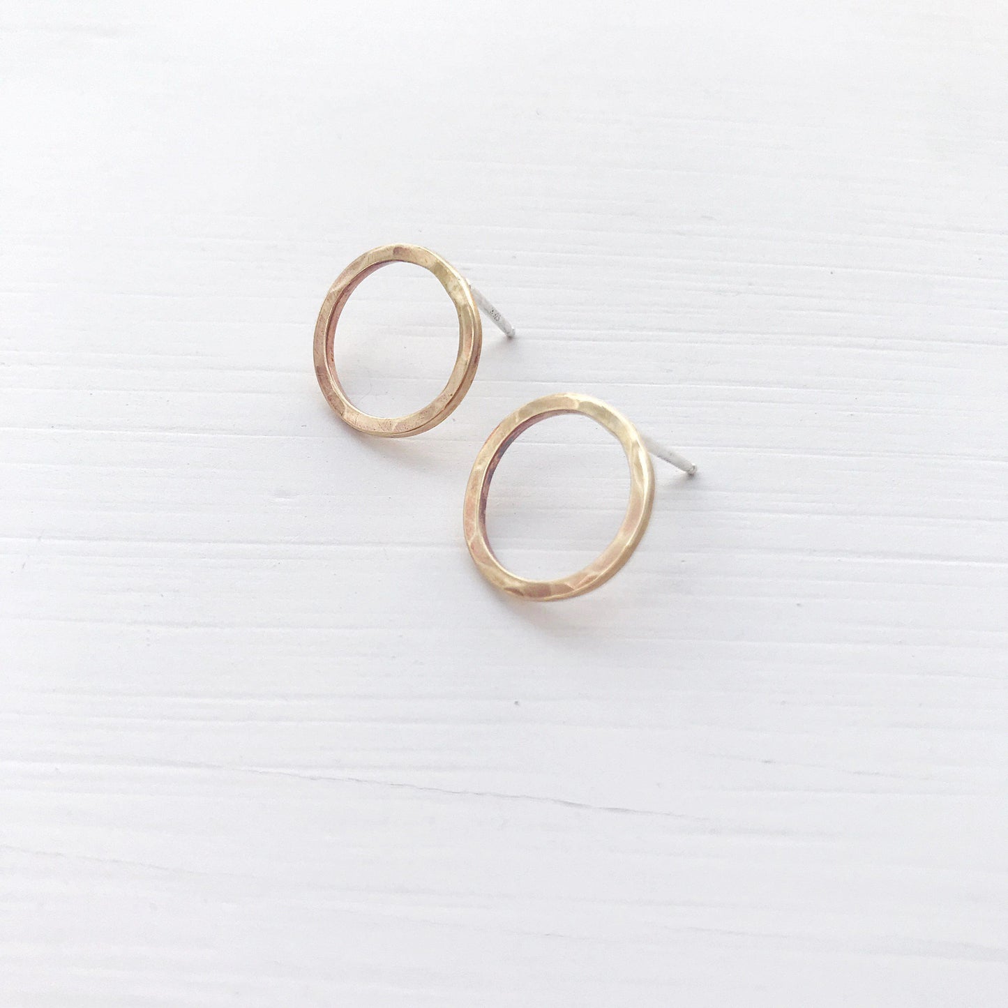 Gold Open Circle Studs