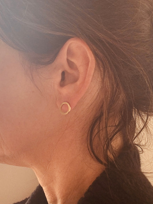 Gold Open Circle Studs