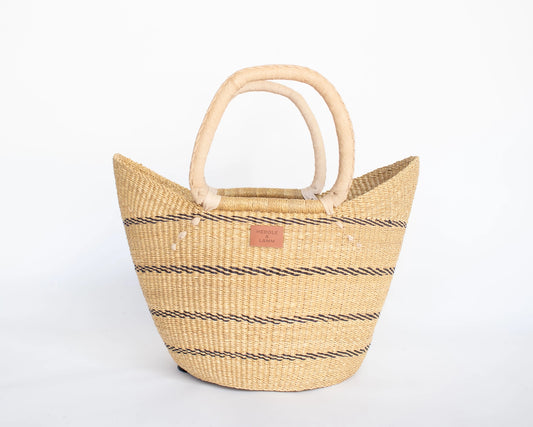Amma Shopper Basket with Natural Leather Handle