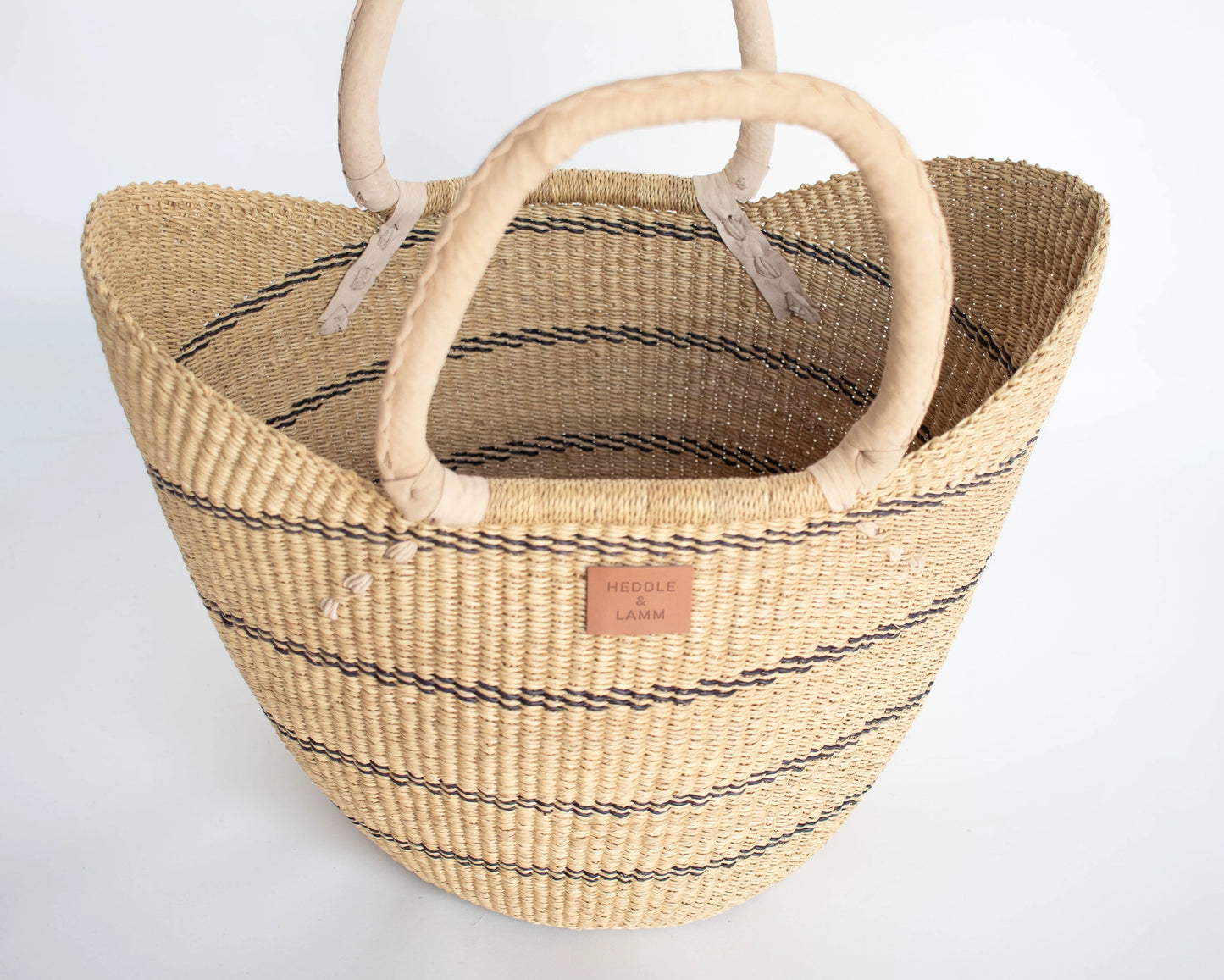Amma Shopper Basket with Natural Leather Handle