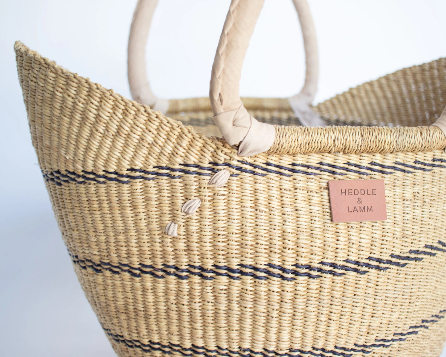 Amma Shopper Basket with Natural Leather Handle