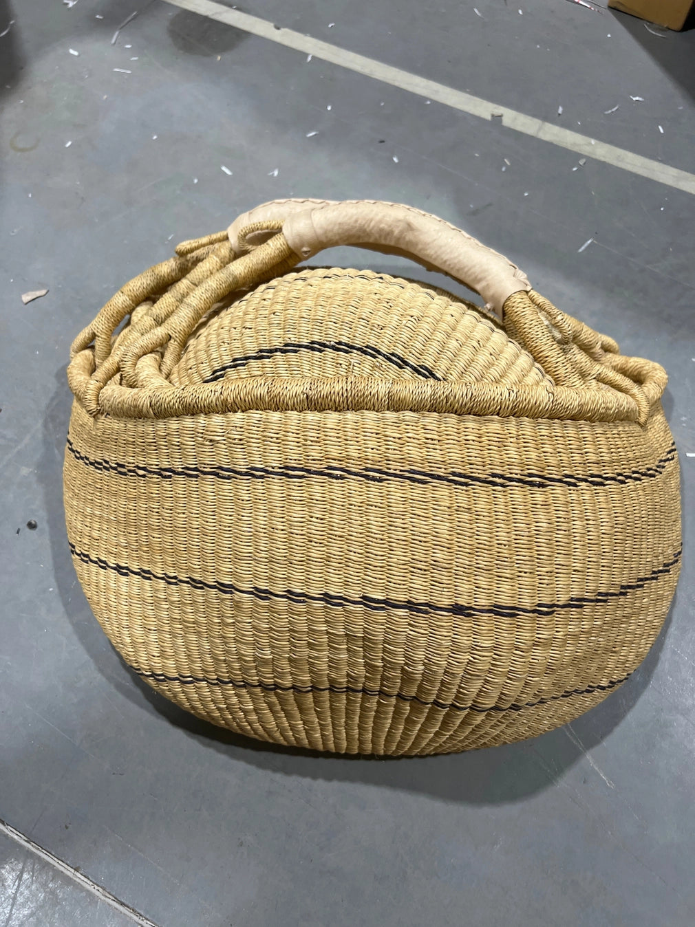 Amma Shopper Basket with Natural Leather Handle