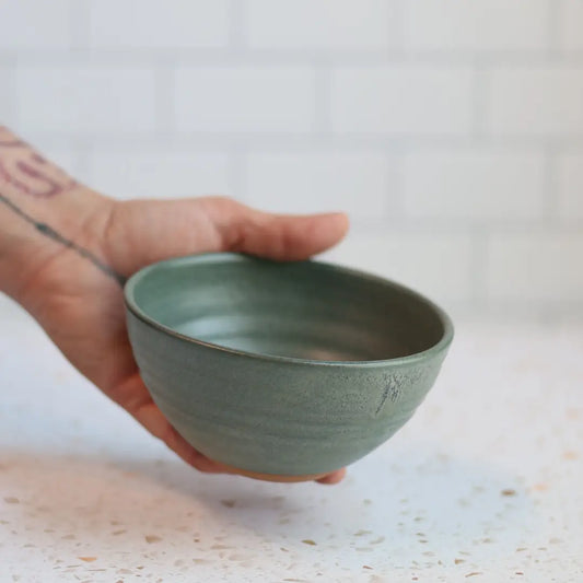 hand thrown ceramic bowls, Lagoon matte glaze, soup, salad or ice cream