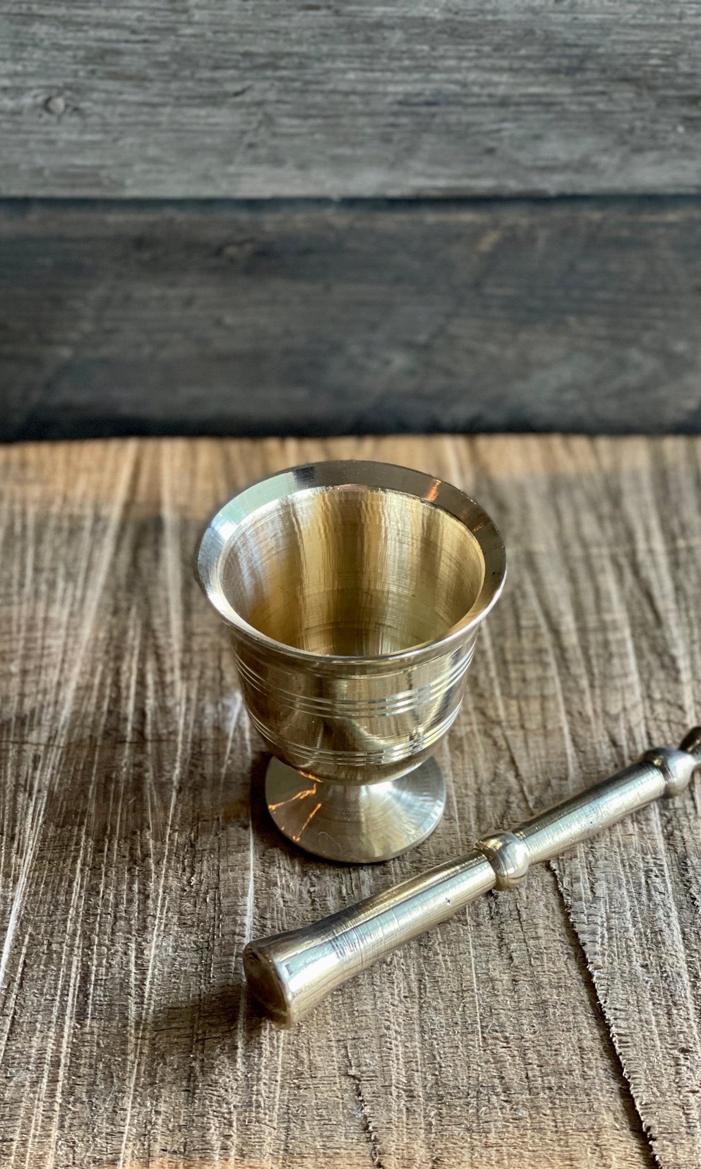 Brass Mortar and Pestle
