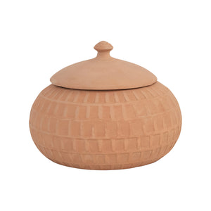 terracotta jar with lid