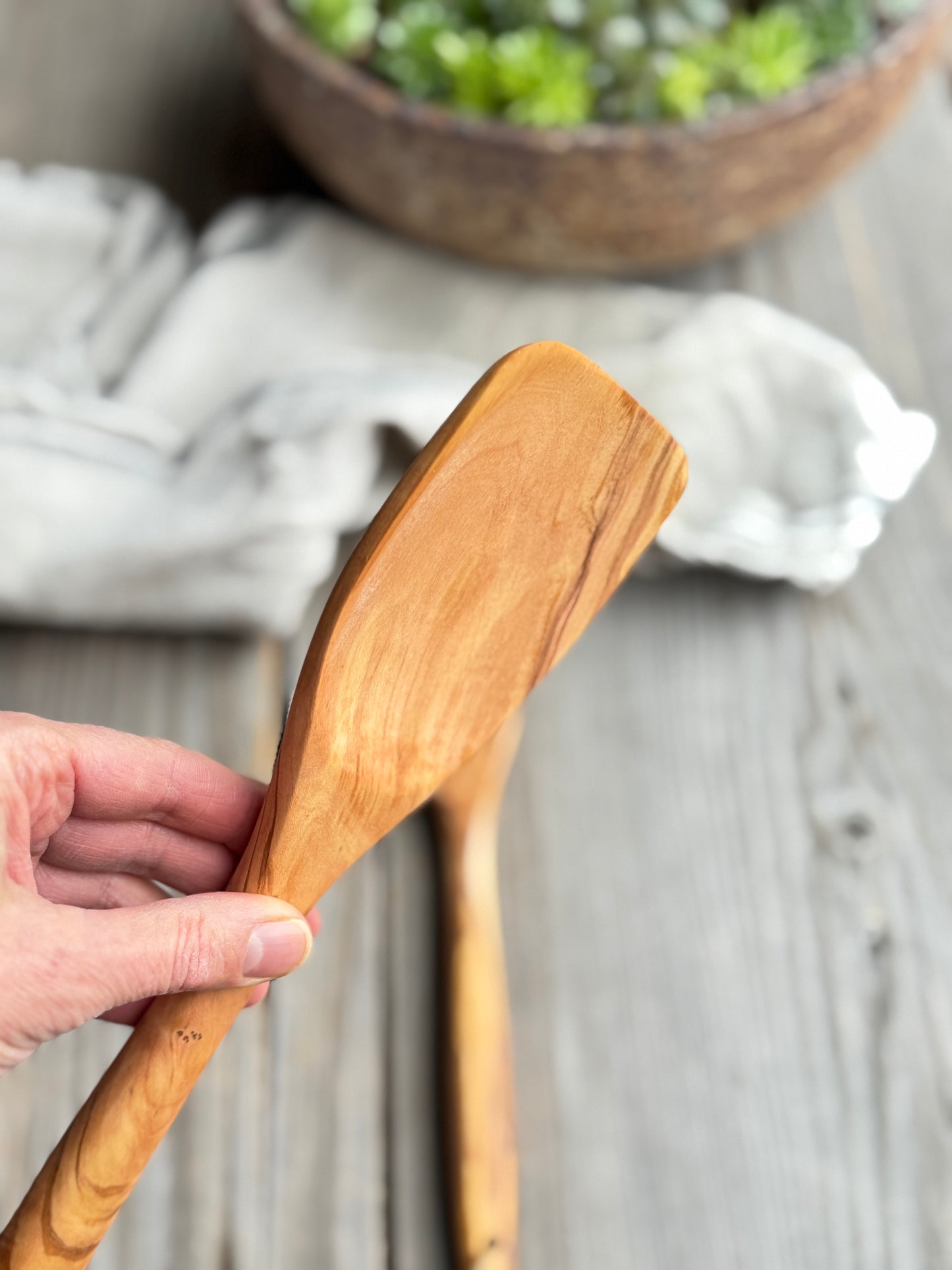 Olive Wood Spatula+Spoon Set