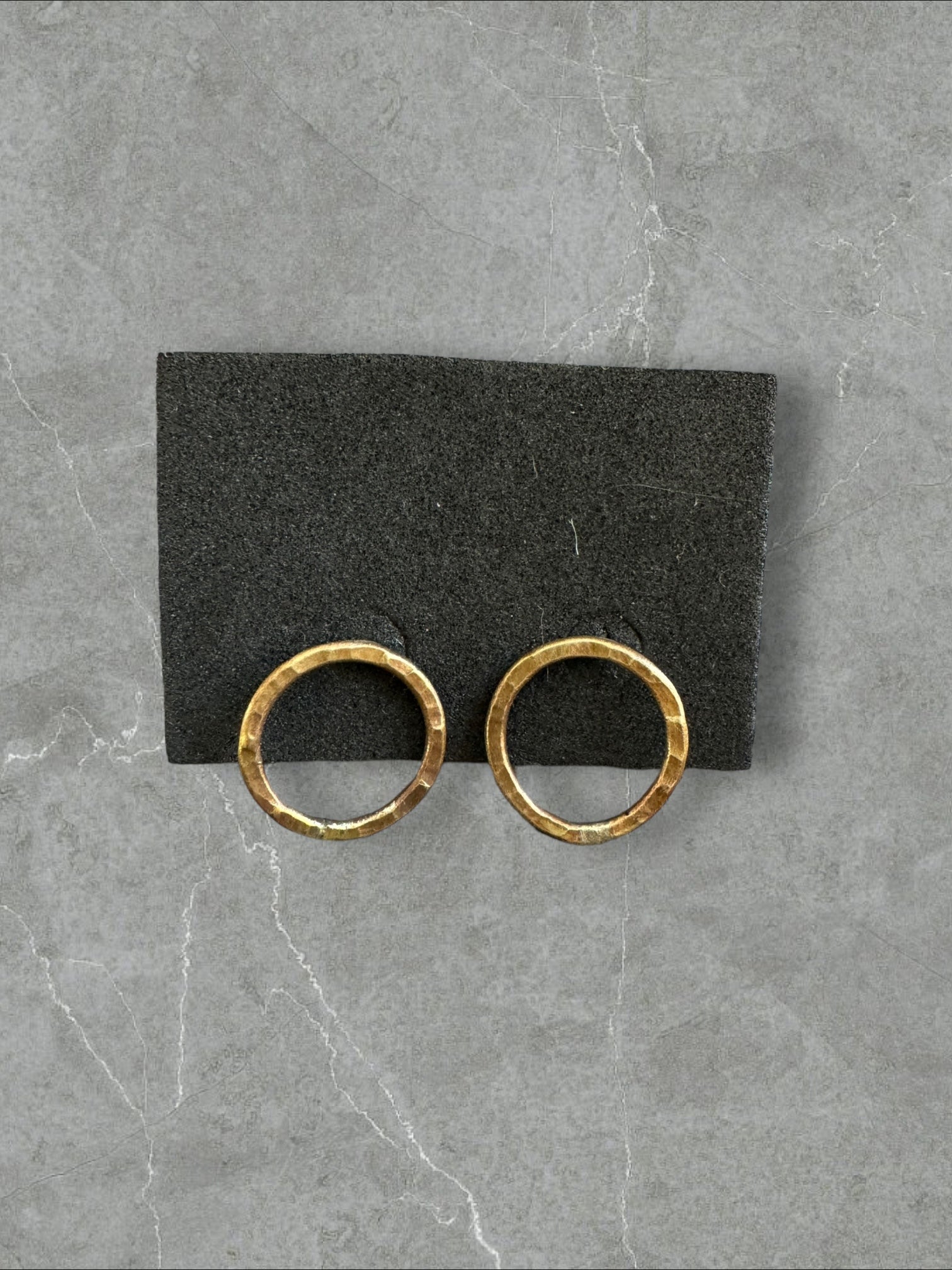 Hammered Metal Circle Earrings