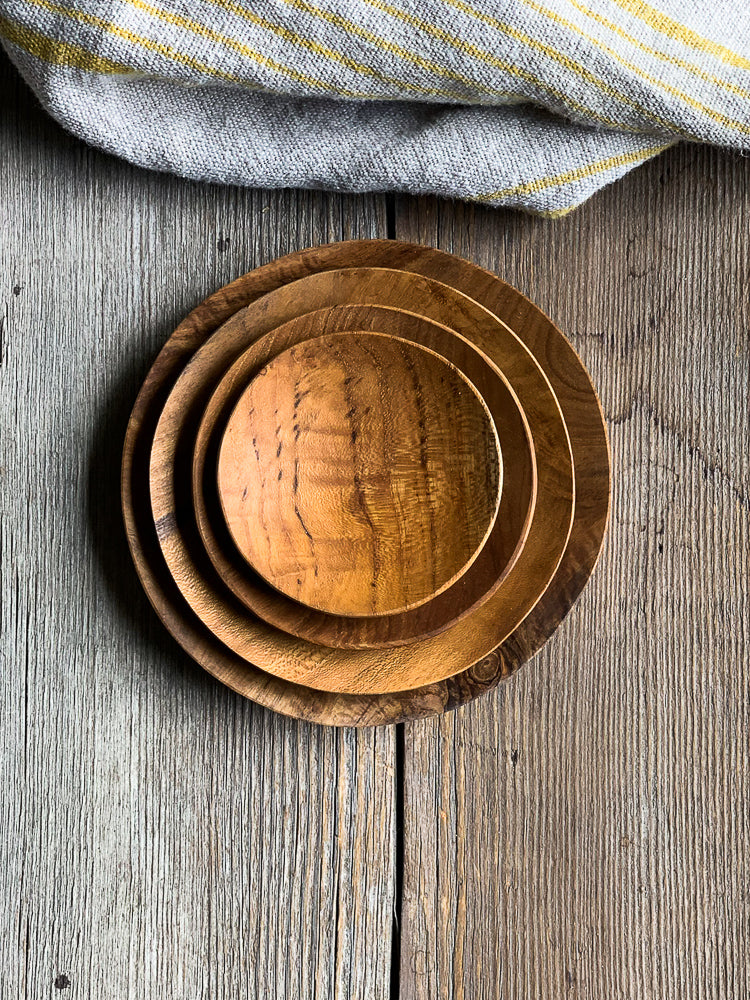 Teak Root Shallow Dish Set of 4