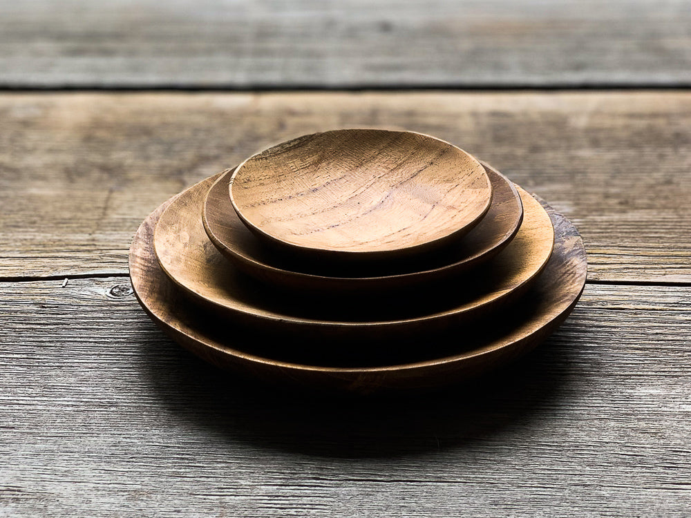 Teak Root Shallow Dish Set of 4