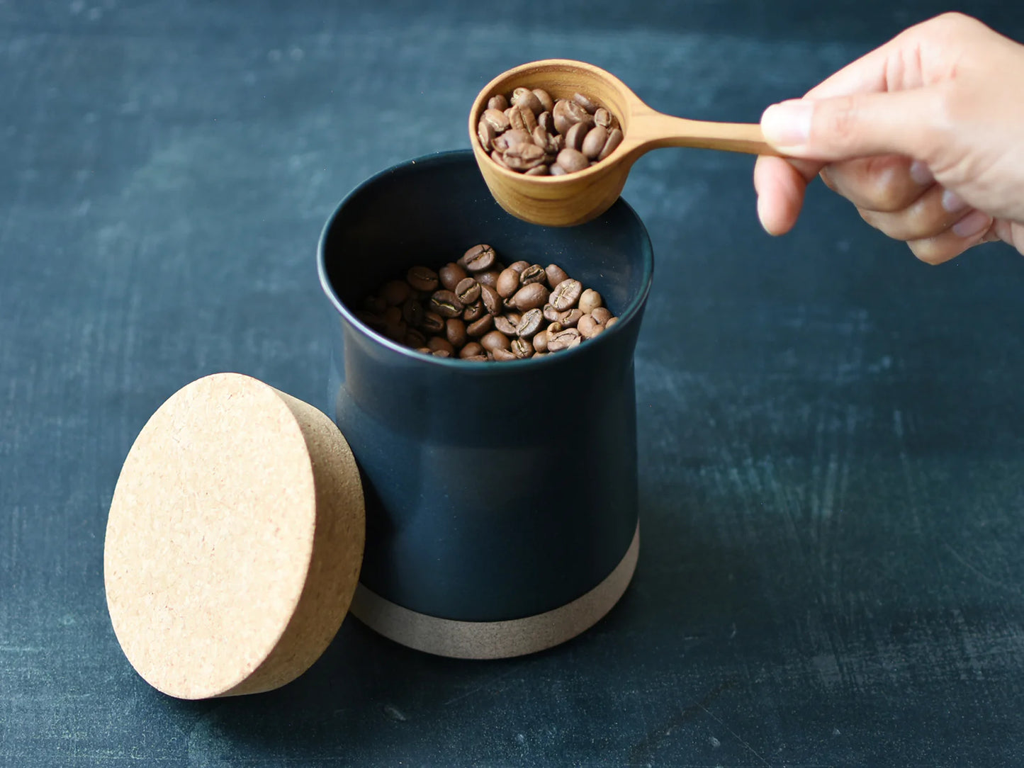 clay canister with cork lid