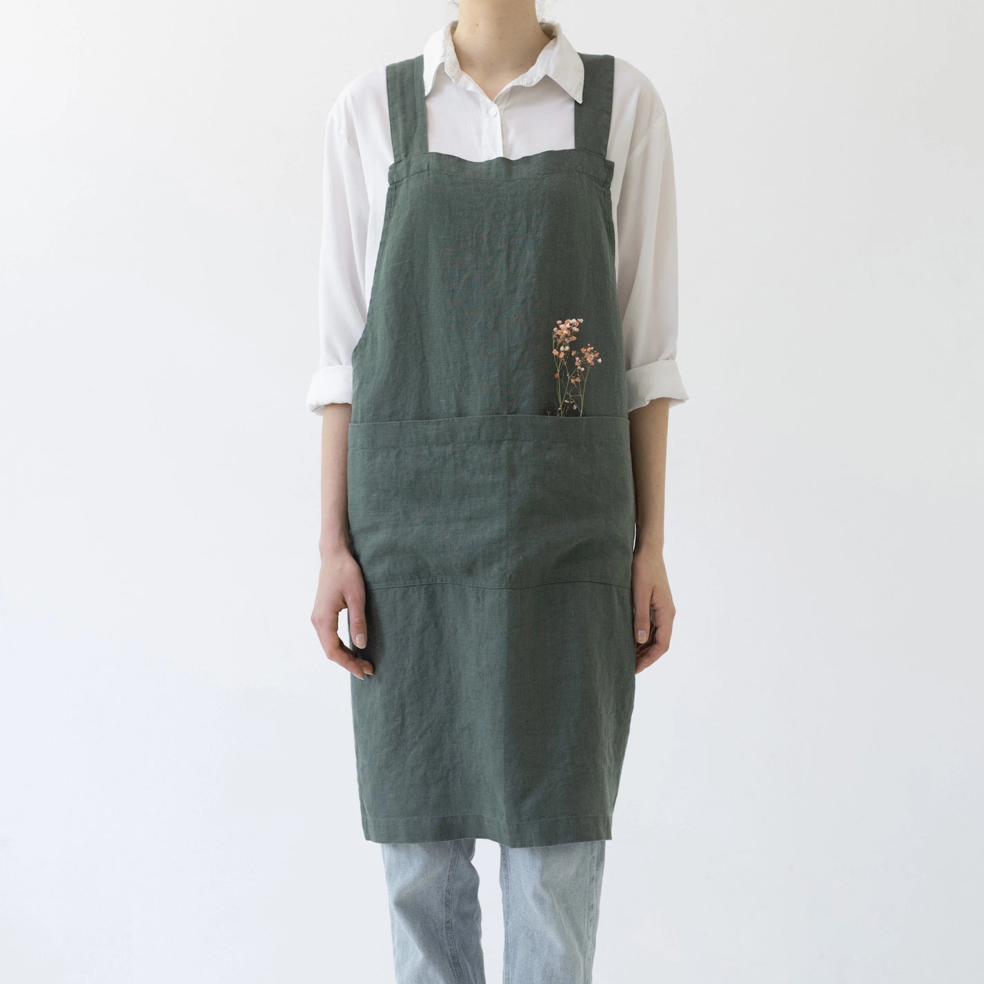 Linen Crossback Apron