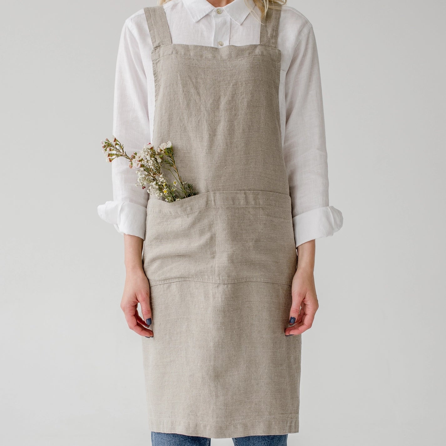 Linen Crossback Apron