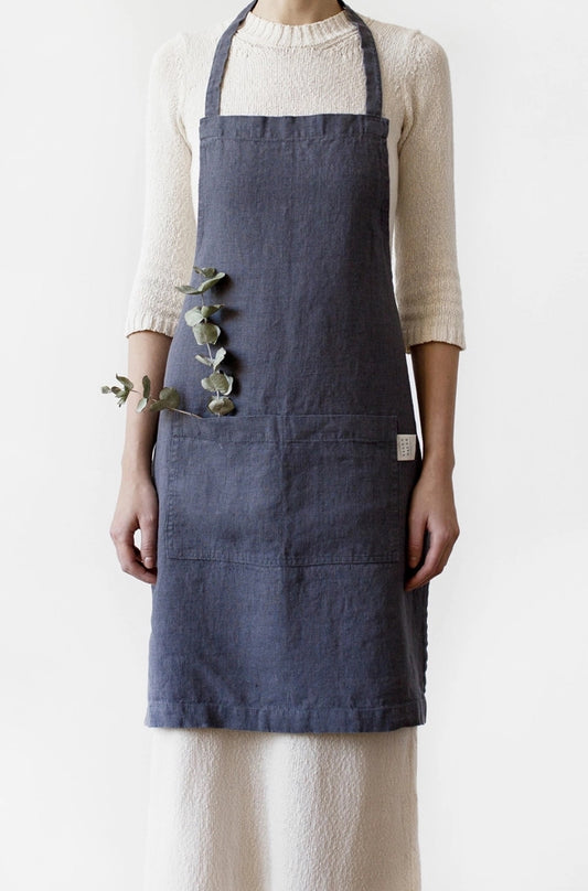 Grey Linen Daily Apron