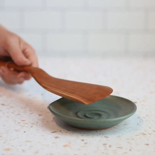 Hand Thrown Spoon Rest, ceramic spoon rest