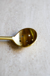 brass spoon, olive spoon, tea spoon