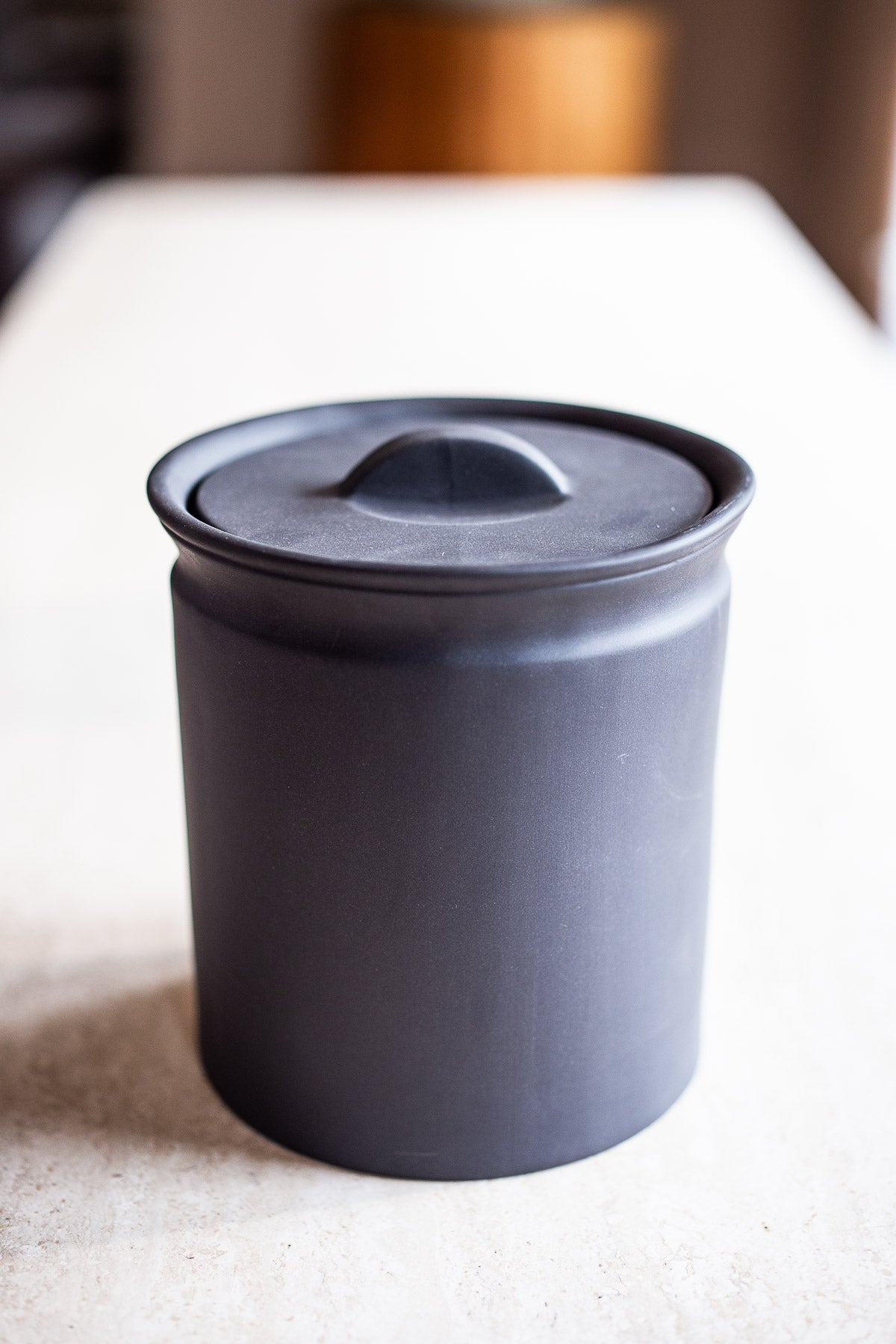 Ceramic Crock | Canister| Larder Crock | Matte Black Crock | www.bowlandpitcher.com