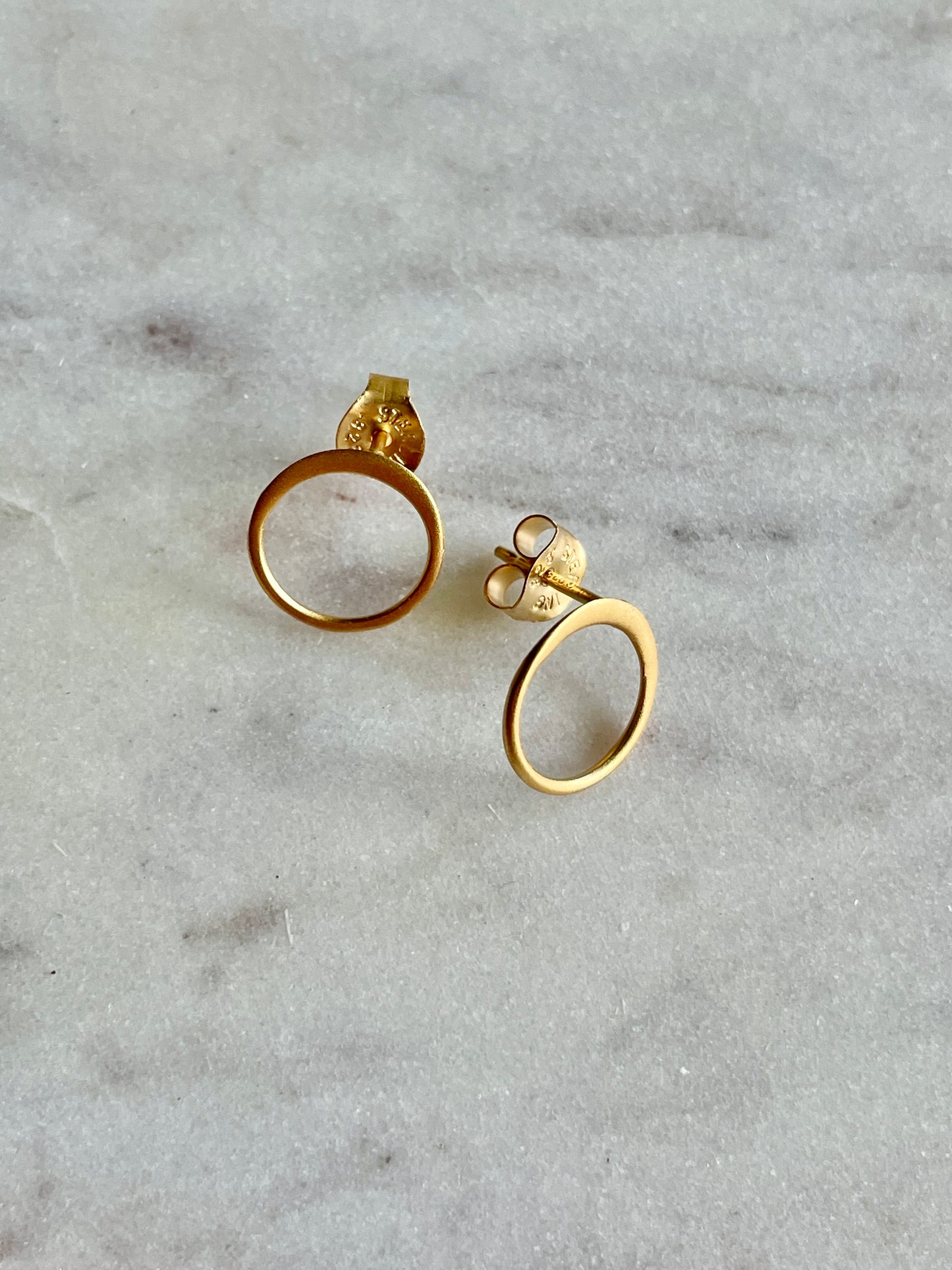 Gold Open Circle Studs