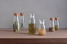 Load image into Gallery viewer, Glass Jars w/ cork lids, Glass Canisters | www.bowlandpitcher.com #glassjars #glasscanisters #cork
