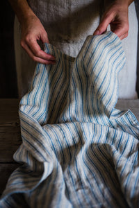 Boat stripe linen tea towel | www.bowlandpitcher.com