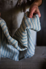 Load image into Gallery viewer, Boat stripe linen tea towel | www.bowlandpitcher.com
