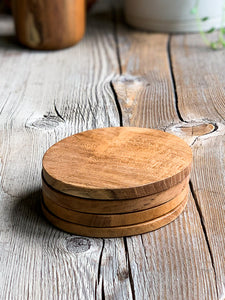 Wood coasters | Teak Wood coasters| www.bowlandpitcher.com