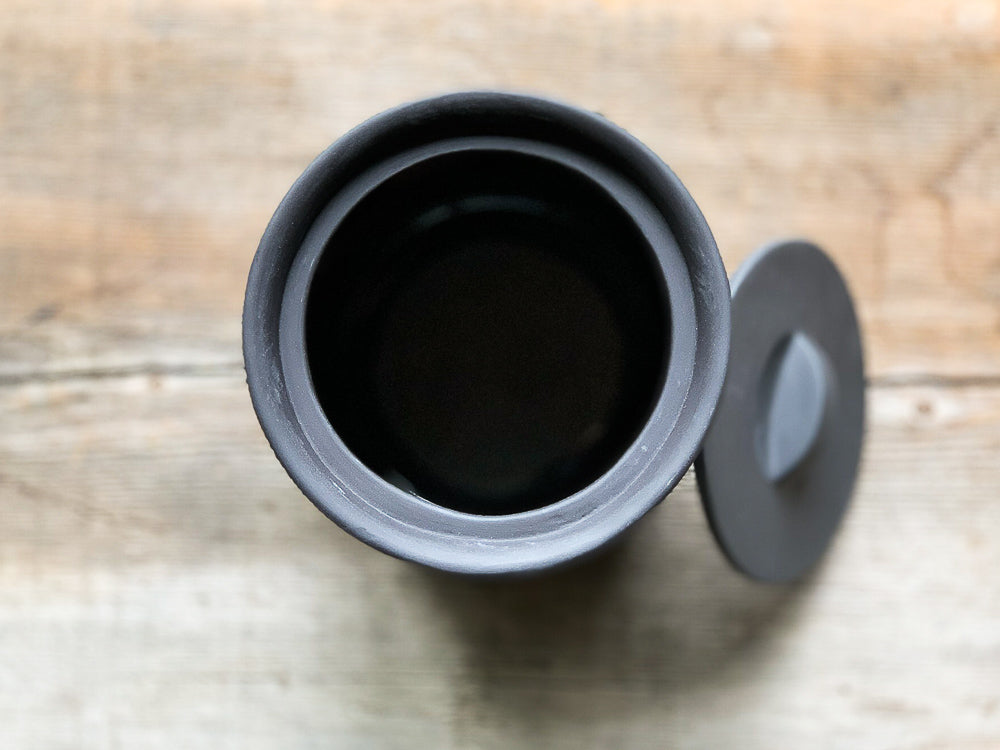 Ceramic Crock | Larder Crock | Matte Black Crock | www.bowlandpitcher.com