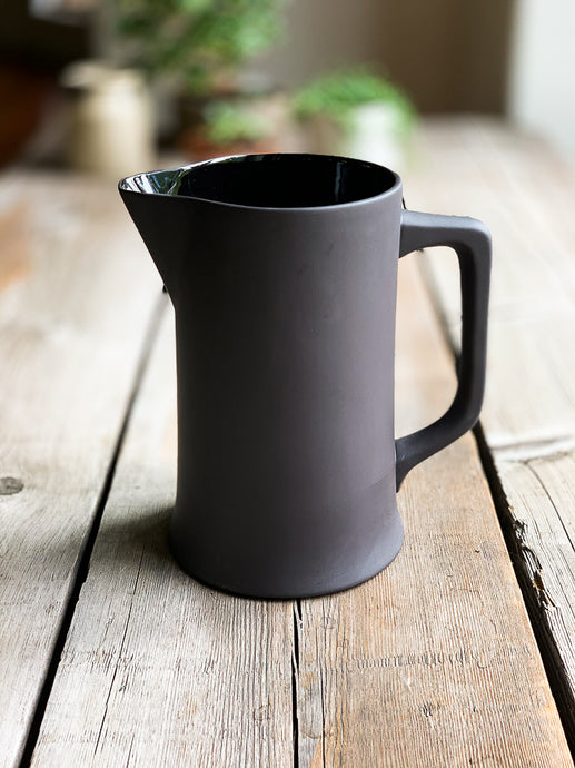 Still Life Pitcher in Matte Black | Large Jug | Flower Vase | www.bowlandpitcher.com