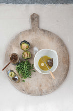Load image into Gallery viewer, Stoneware bowl with metal whisk and wood handle 
