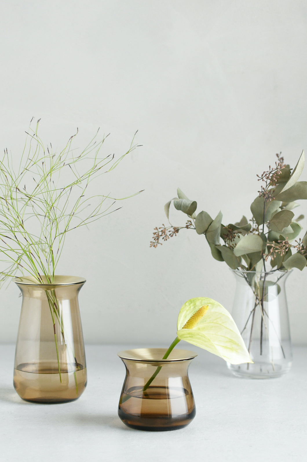 Propagating vase, hydroponics, brass, Japanese decor, #vase #cuttings | www.bowlandpitcher.com