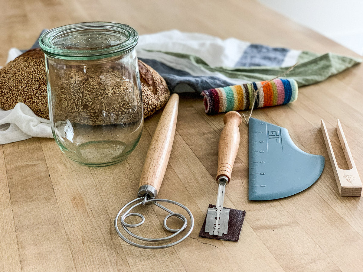 sourdough bread making kit, #Danishwhisk #breadlame #Weck #Linenteatowel #Sourdoughstarter #Bread