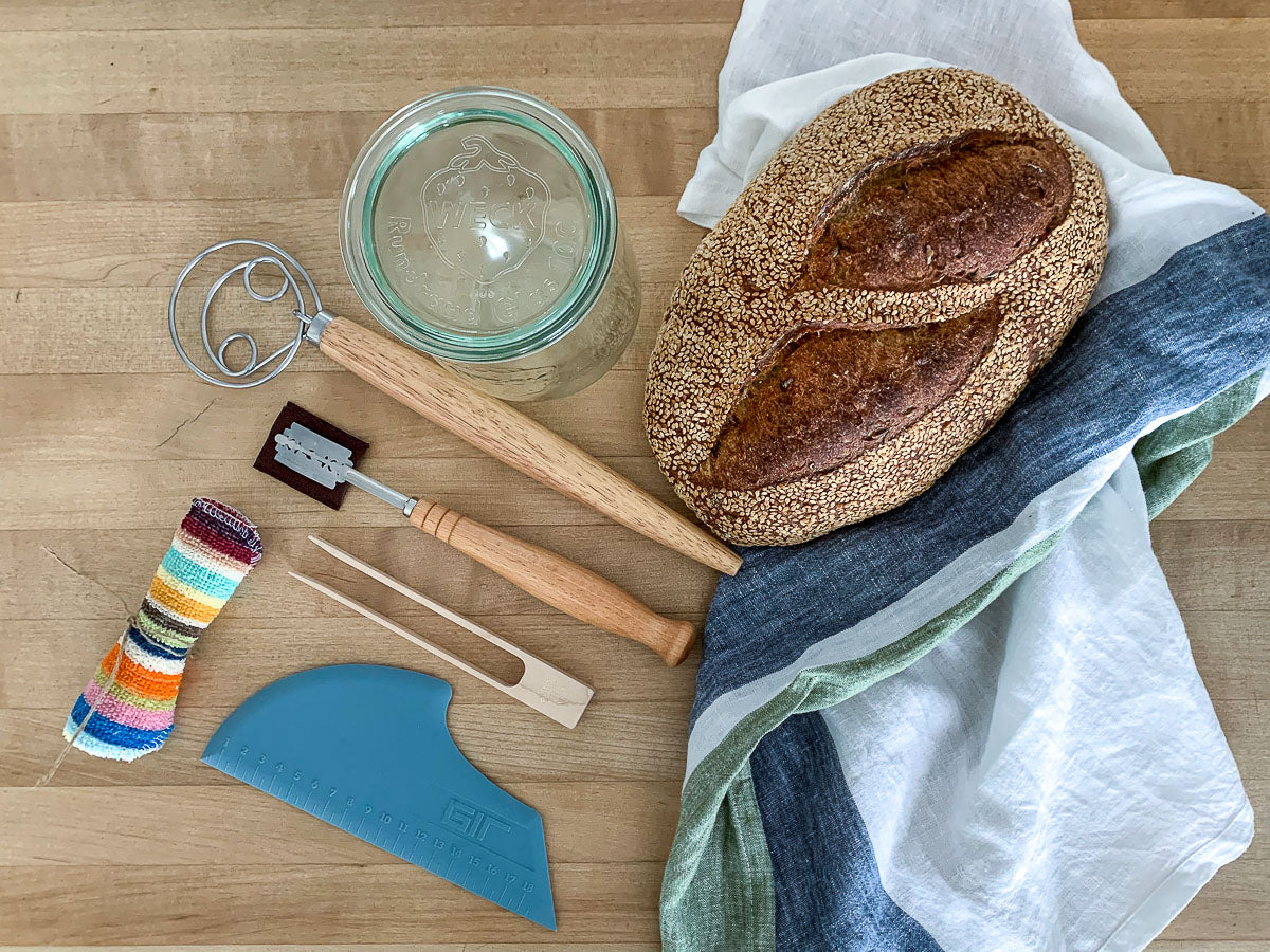 sourdough bread making kit, #Danishwhisk #breadlame #Weck #Linenteatowel #Sourdoughstarter #Bread