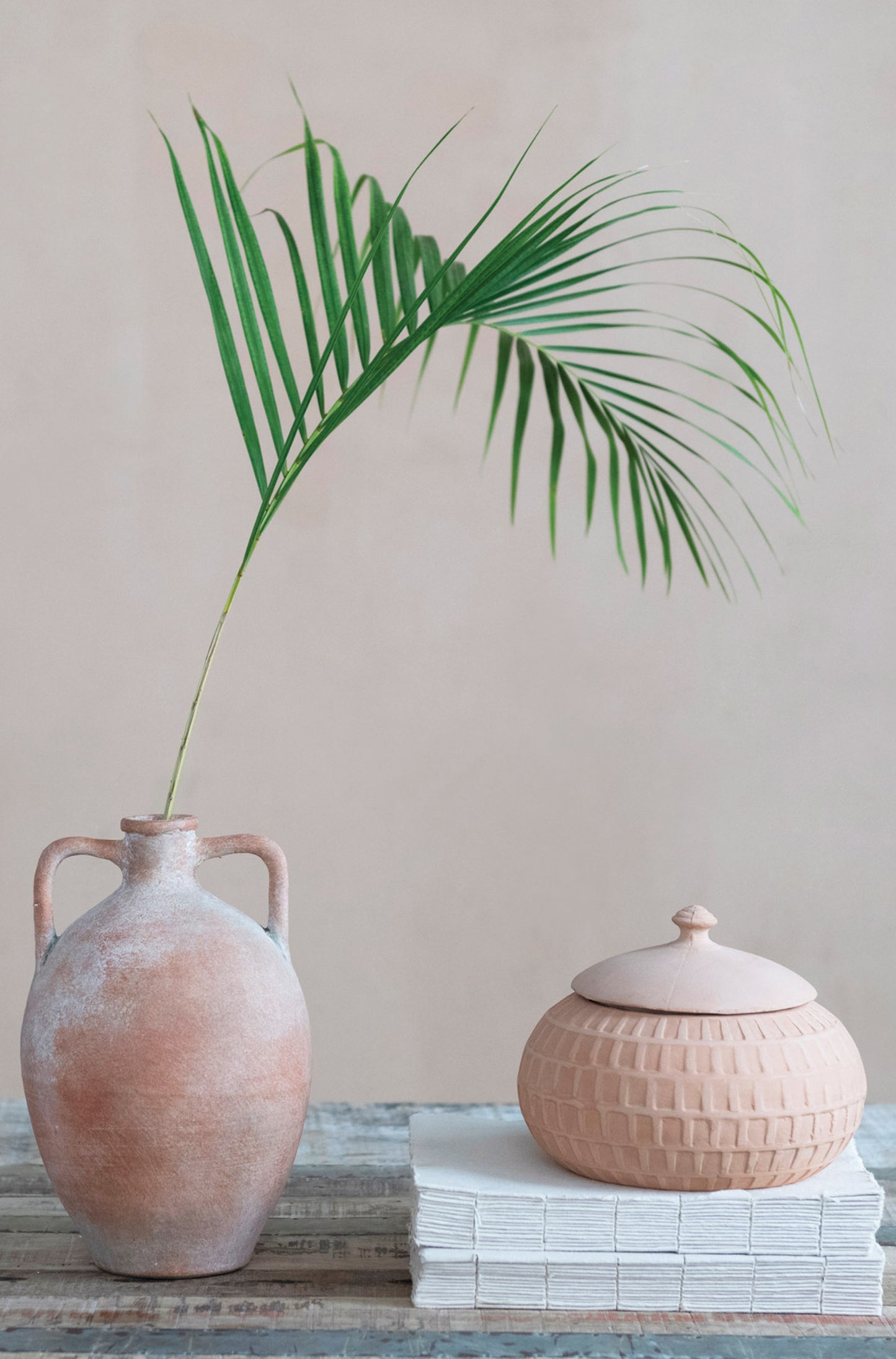 terracotta jar with lid